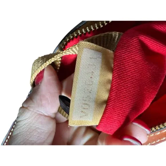 Dooney & Bourke Ostrich Collection Hobo Bag White Ivory Leather Brown Trim - Picture 11 of 12